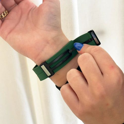 D-Buckle Silicone Strap, army green, lifestyle photo