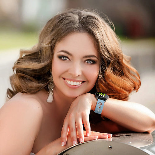 Bracelet de silicone avec relief Amazfit GTS 4 (bleu clair/blanc)
