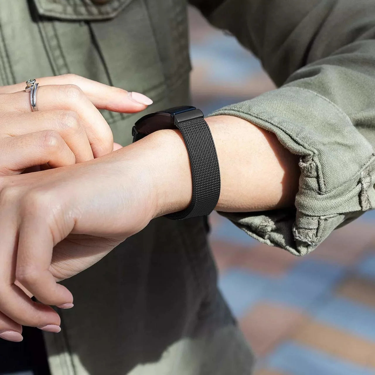 Bracelet Milanais Fitbit Charge 3 (noir)