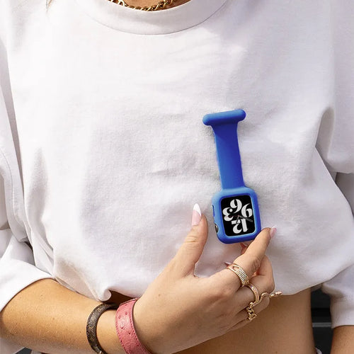 Silicone Nurse Fob, dark blue, lifestyle photo