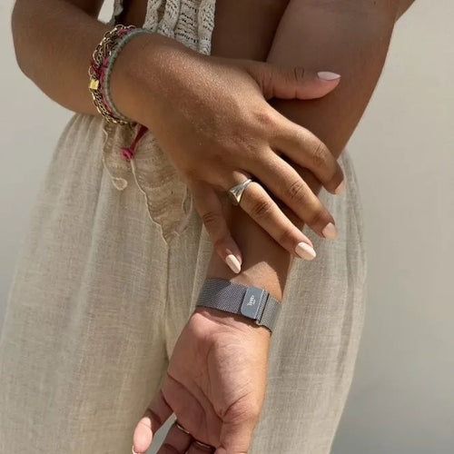 Milanese Strap, silver, lifestyle photo