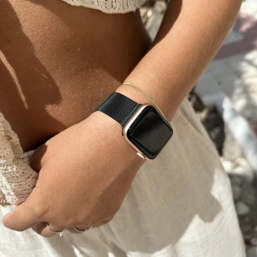 Milanese Strap, black, lifestyle photo