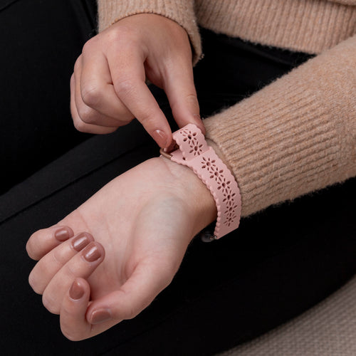 Patterned Silicone Strap, pink, lifestyle photo