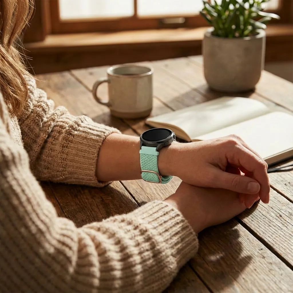 Bandz Bracelet tressé réglable Garmin Forerunner 265s (turquoise)