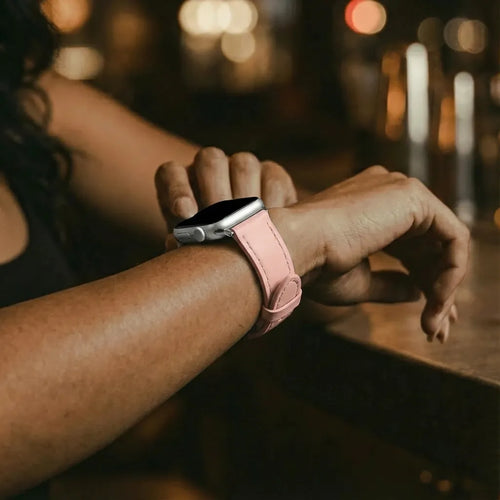 Bracelet cuir 'Slimfit' Apple Watch (rose)