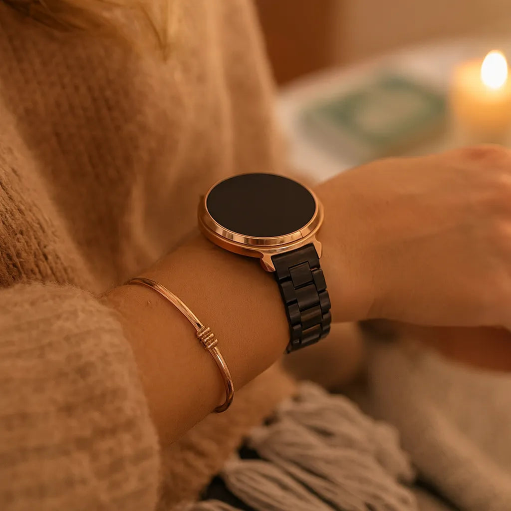 Bandz Bracelet acier 'Classic' Garmin Lily 2 (noir)