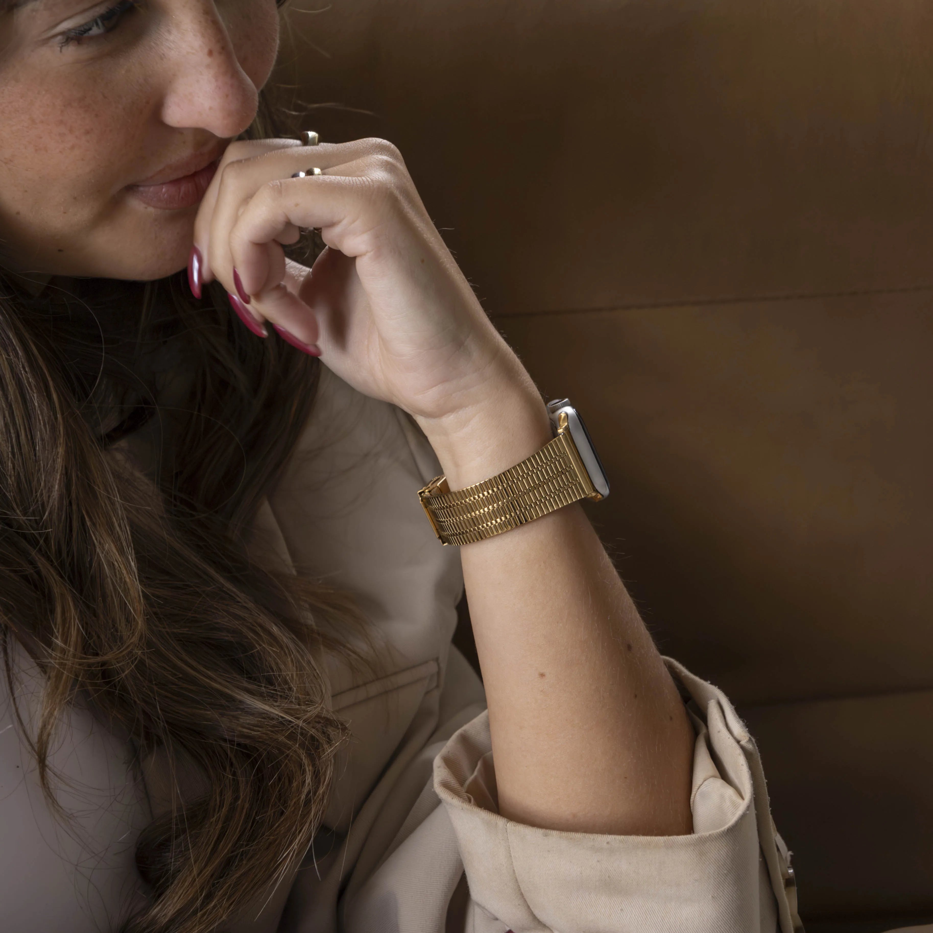Bracelet Apple Watch acier inoxydable (or)
