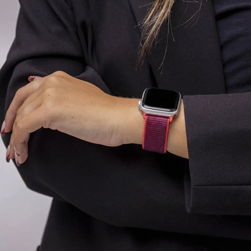 Bracelet nylon Apple Watch (violet/rouge)