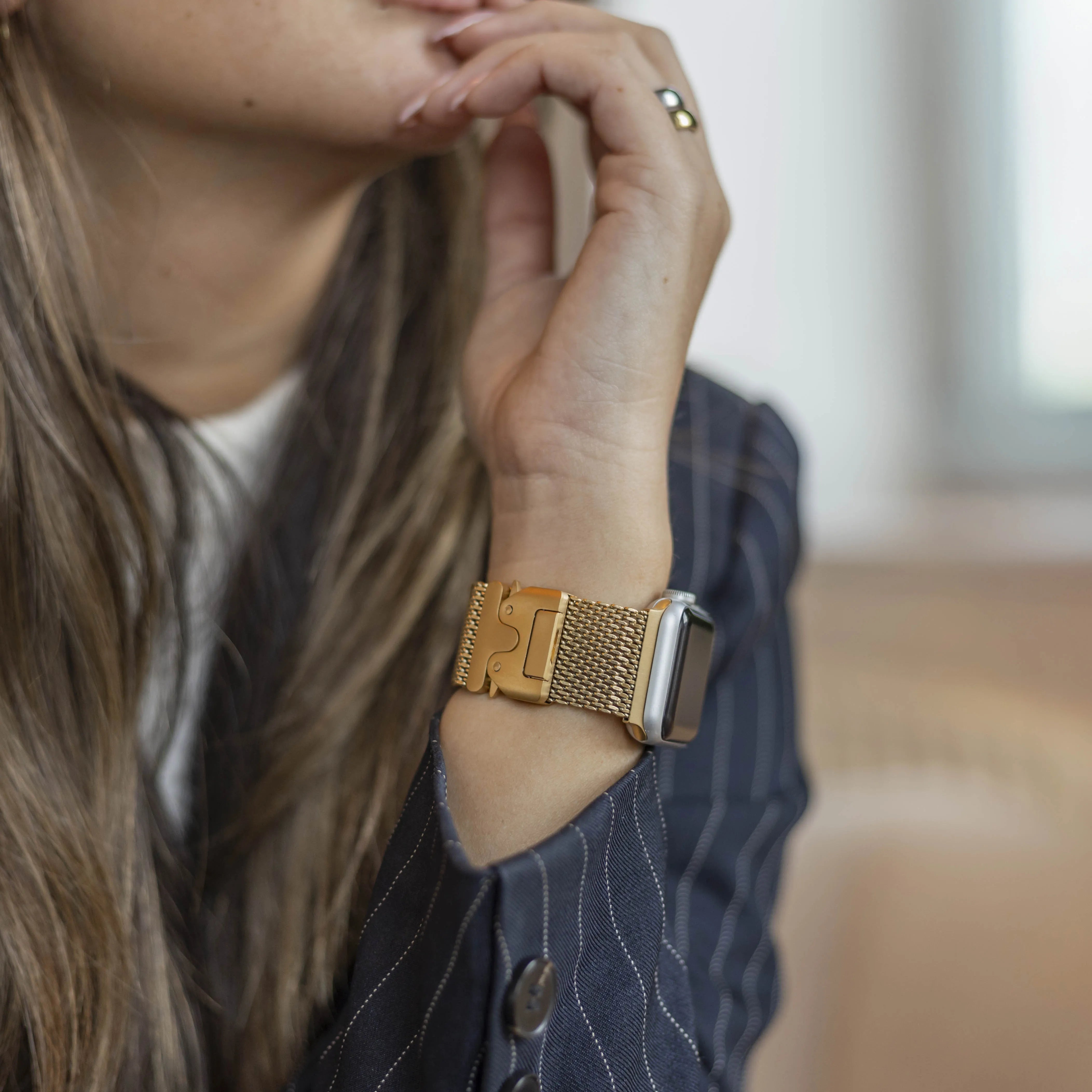 Bandz Bracelet Milanais Loop avec boucle-P Apple Watch (or)