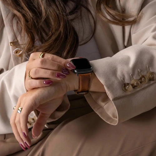 Bracelet cuir Apple Watch Ultra (marron)