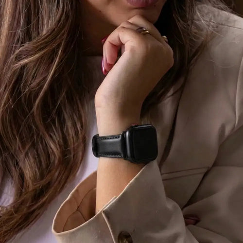 Bracelet cuir Apple Watch Ultra (noir)
