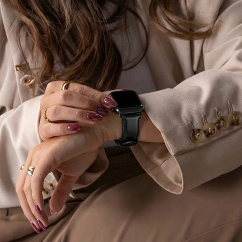 Bracelet cuir Apple Watch Ultra (noir)