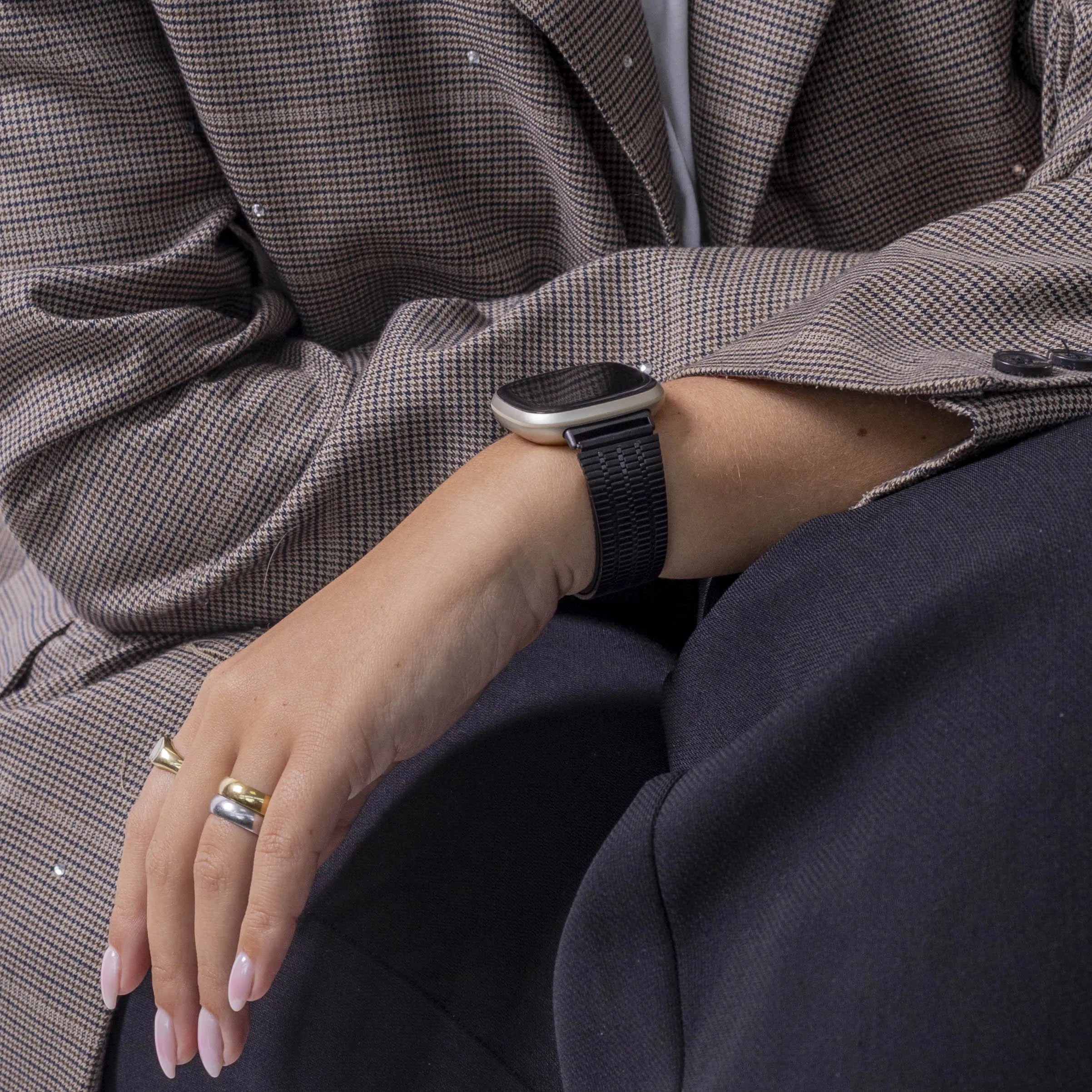 Bracelet acier inoxydable Fitbit Sense (noir)