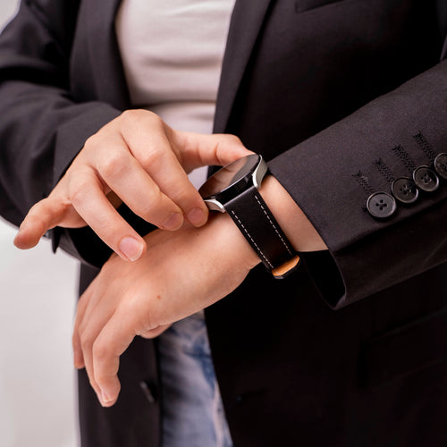 Bracelet cuir 'One Push' Samsung Gear Sport (noir)