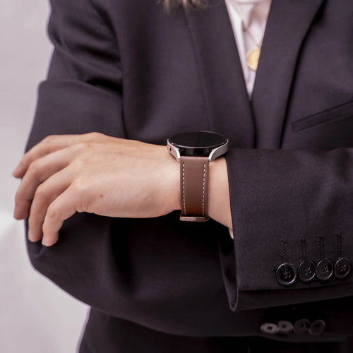 Bracelet cuir 'One Push' Amazfit GTS 3 (marron foncé)