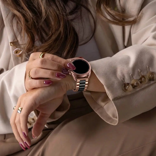 Bracelet acier Samsung Galaxy Watch 46mm (or rose/noir)