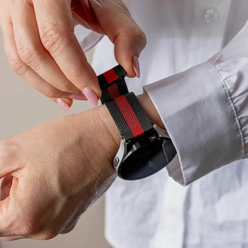 Milanese Strap, black/red, lifestyle photo