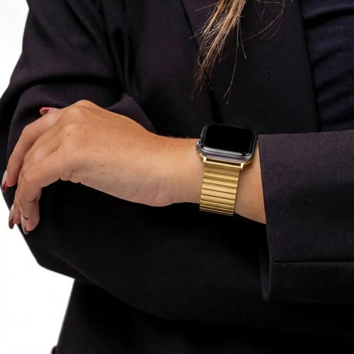 Bracelet extensible acier Apple Watch (or)
