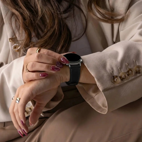 Samsung Galaxy Watch 8 Classic Leather Grain Strap (Black)