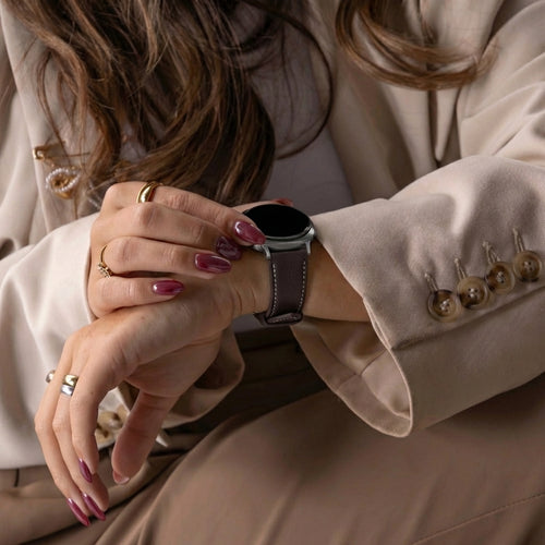 Bracelet cuir grain Samsung Galaxy Watch 9 - 40mm (café)