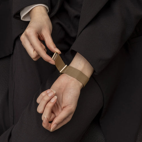 Milanese Strap with Buckle, gold, lifestyle photo