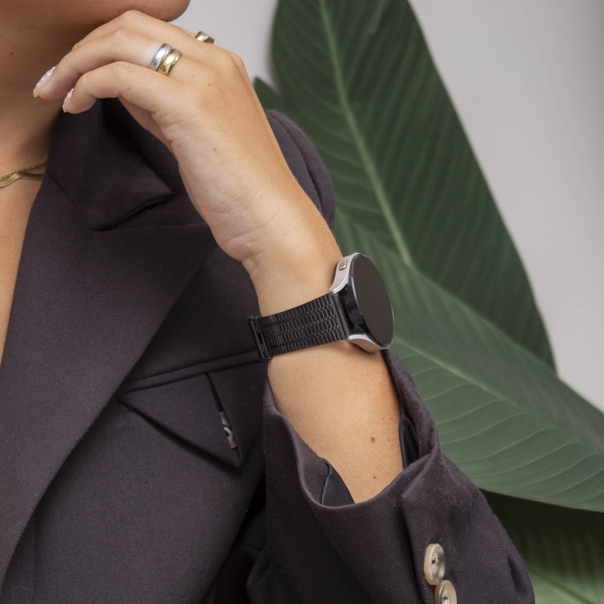 Bracelet acier inoxydable Samsung Galaxy Watch 4 Classic 46mm (noir)