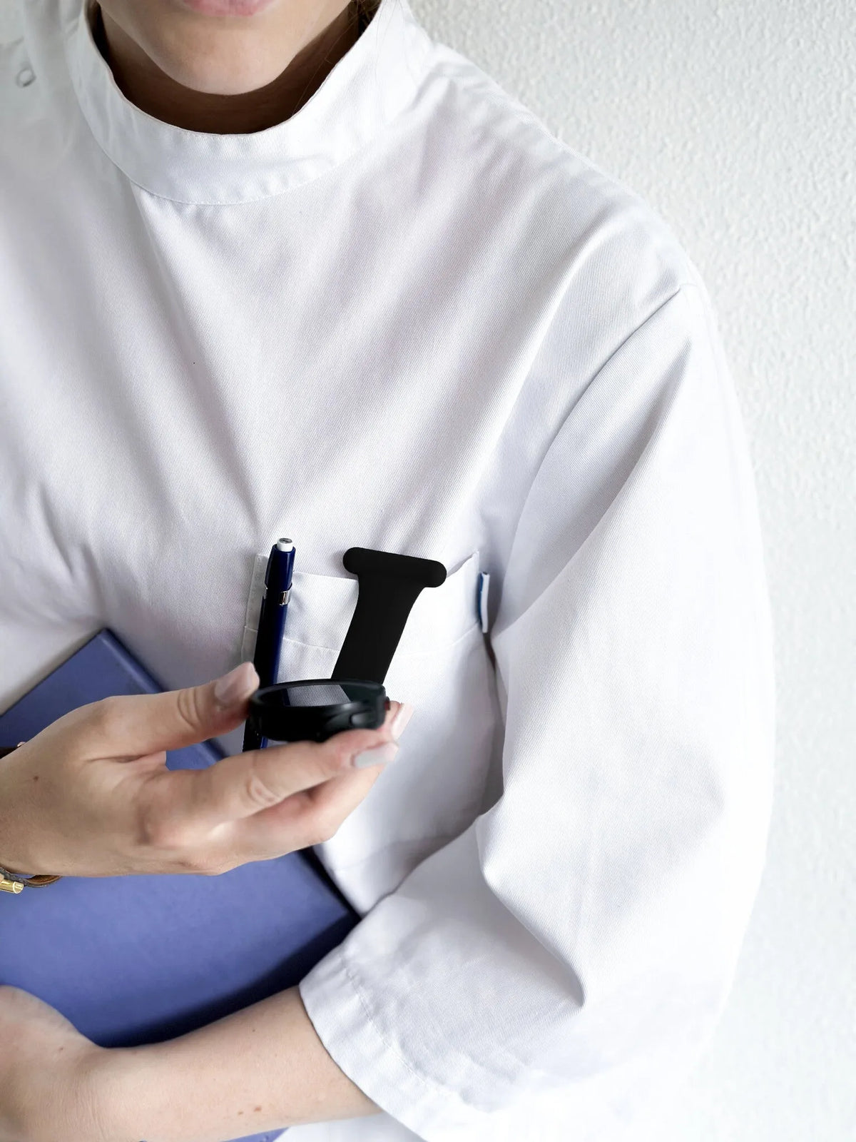 Silicone Nurse Fob, black, lifestyle photo
