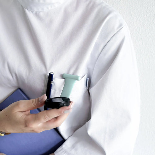 Silicone Nurse Fob, light green, lifestyle photo
