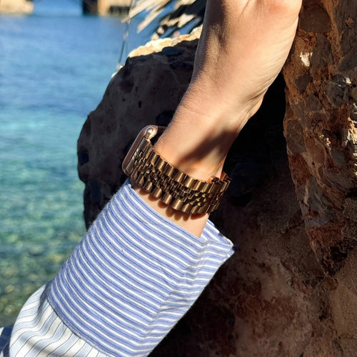 Jubilee Steel Strap, rose gold, lifestyle photo