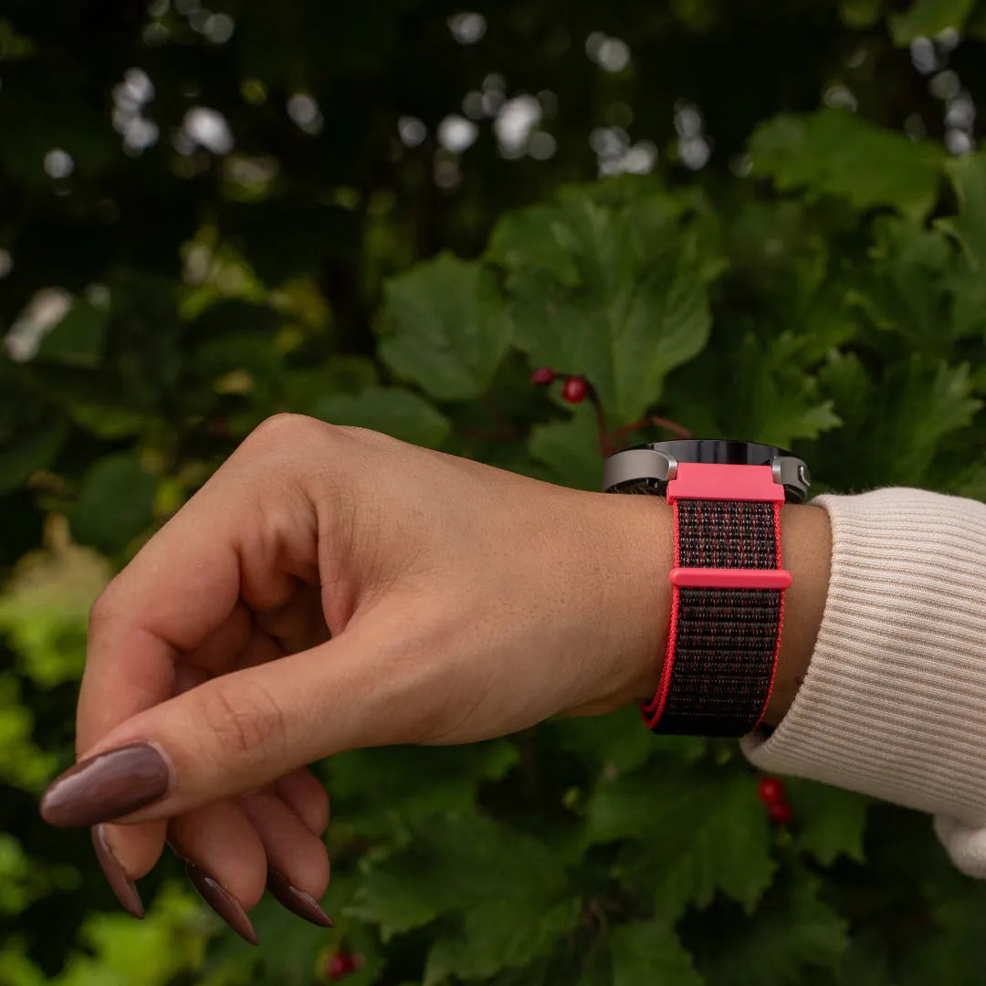 Bracelet nylon Amazfit GTR Mini (noir/corail)