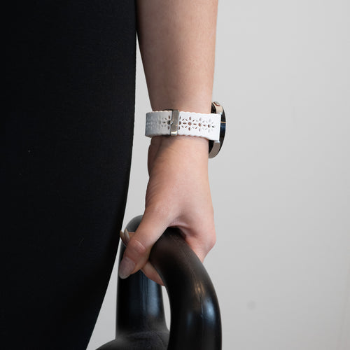 Bandz Amazfit Cheetah 2 Pro Patterned Silicone Strap (White)