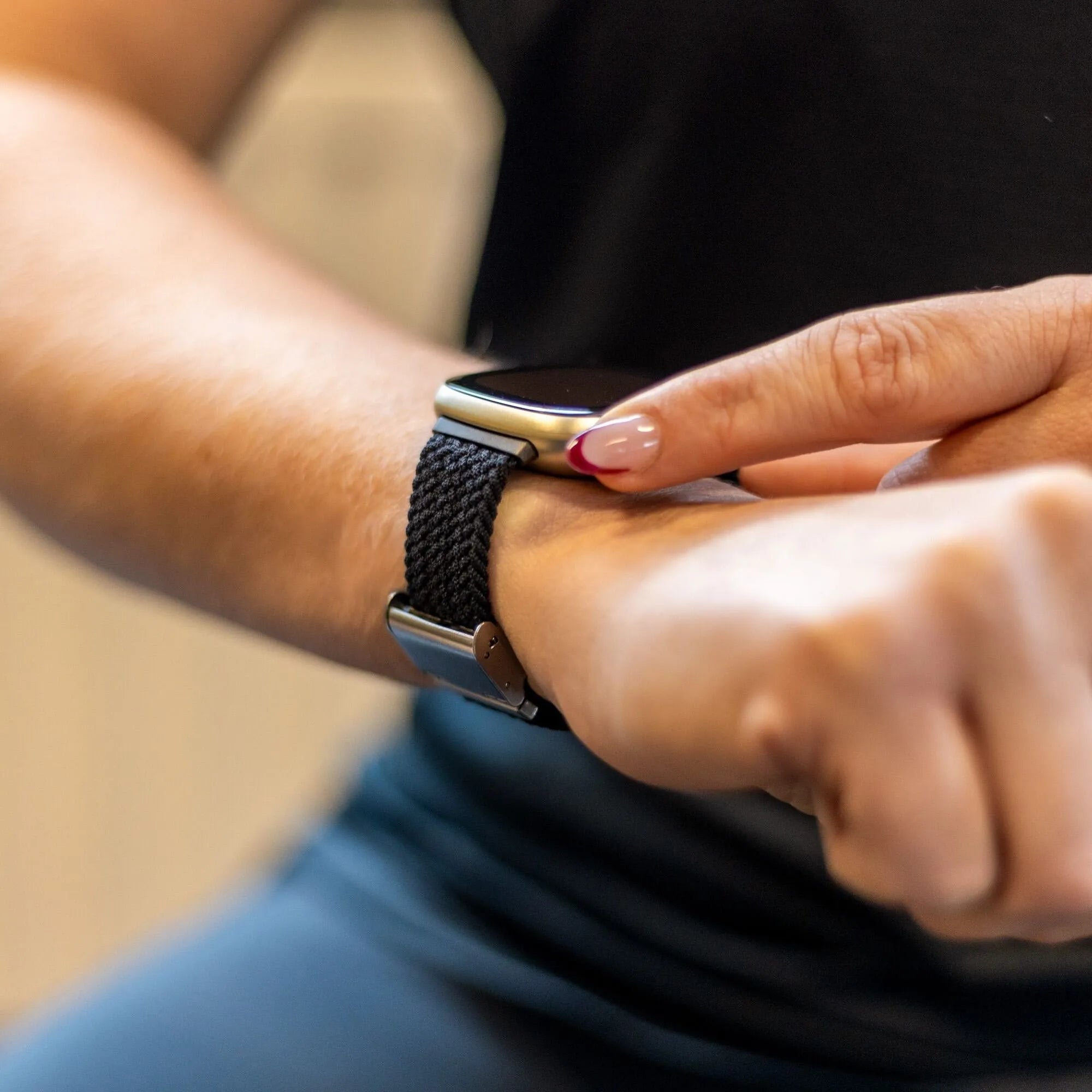 Bracelet tressé réglable Fitbit Sense (noir)