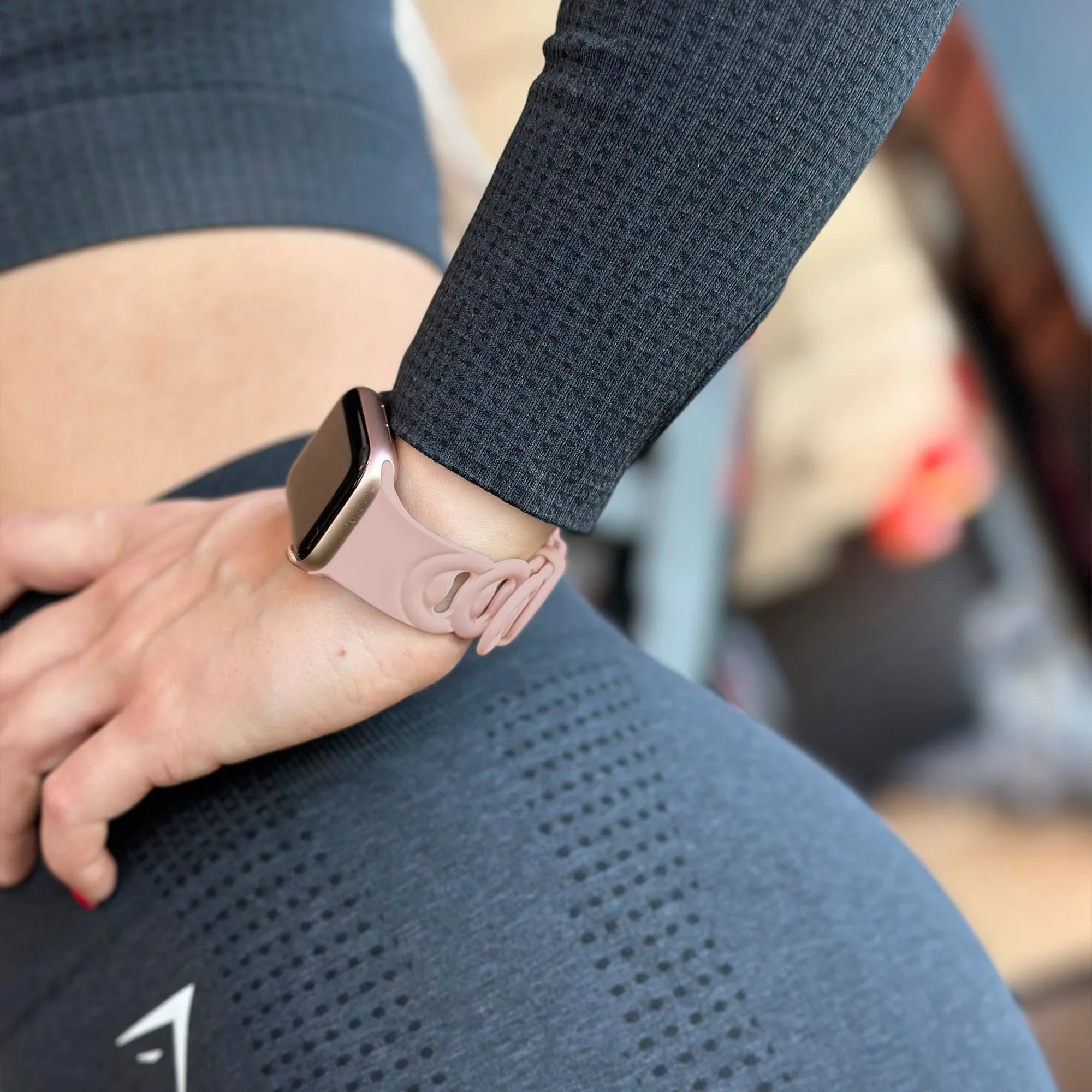 Bracelet silicone chaîne Apple Watch (rose)