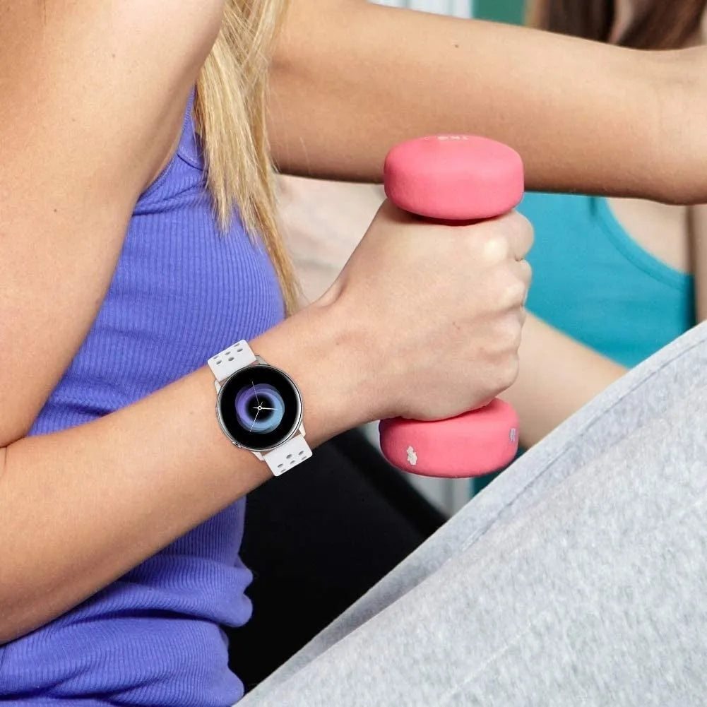 Breathable Silicone Strap, white, lifestyle photo