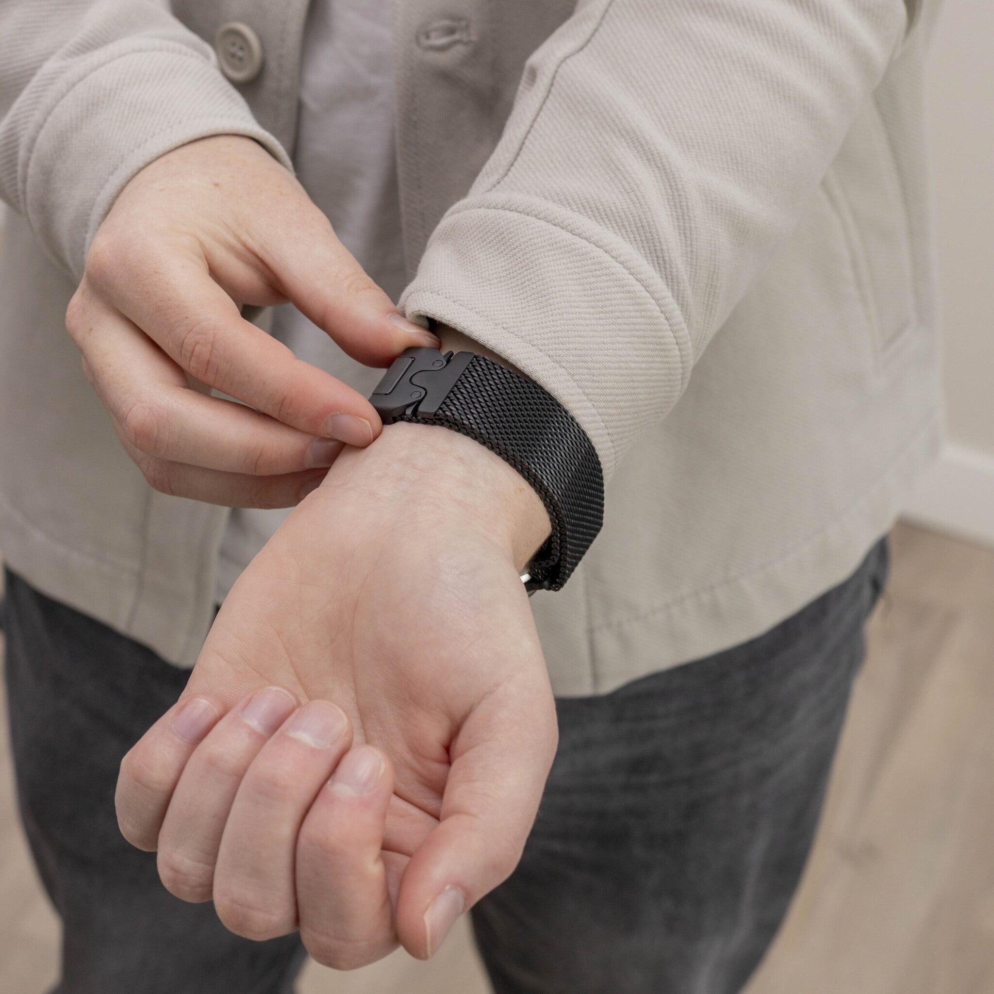 Bracelet titane/milanais Apple Watch Ultra (noir)