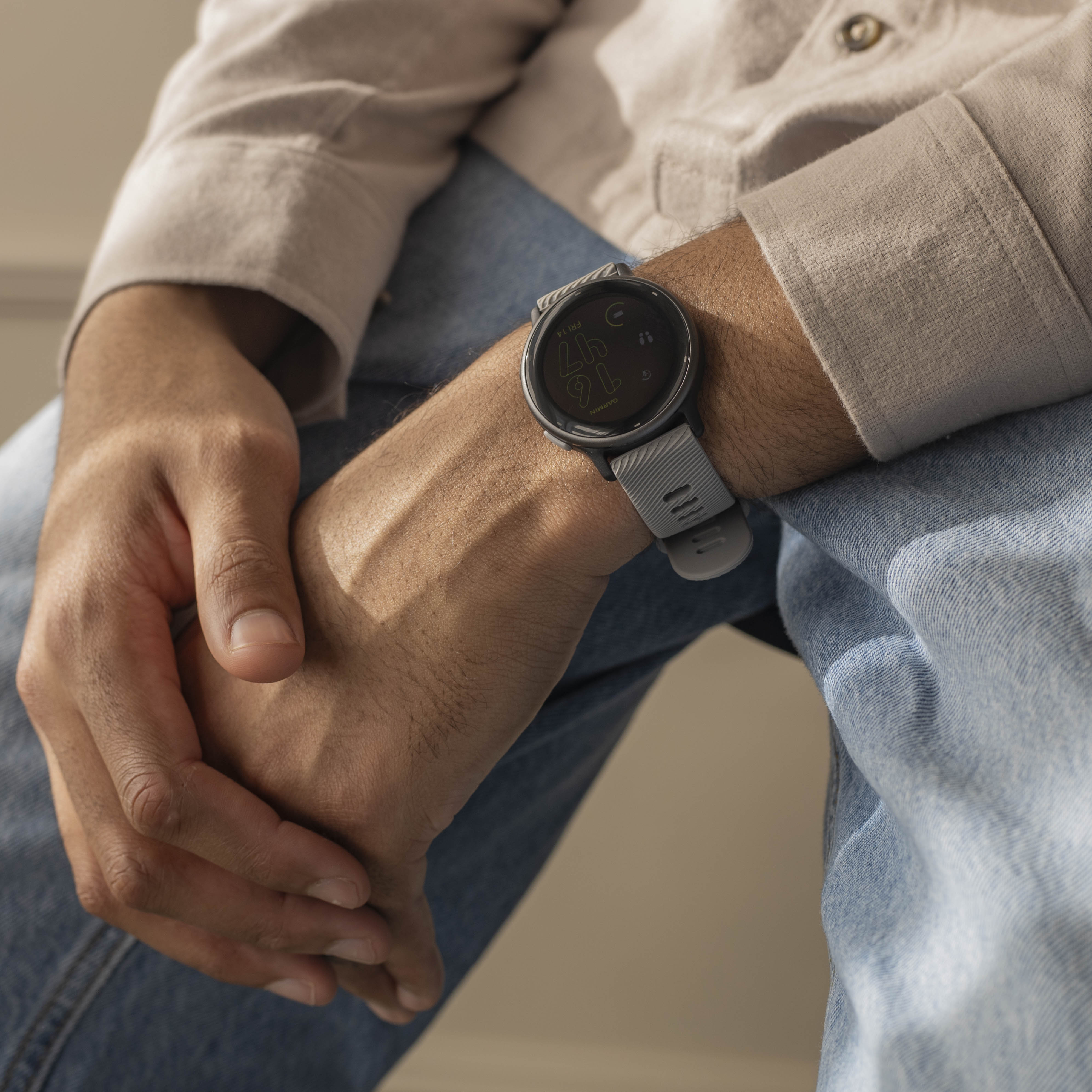 Bracelet silicone Garmin Venu 2 Plus (gris clair)