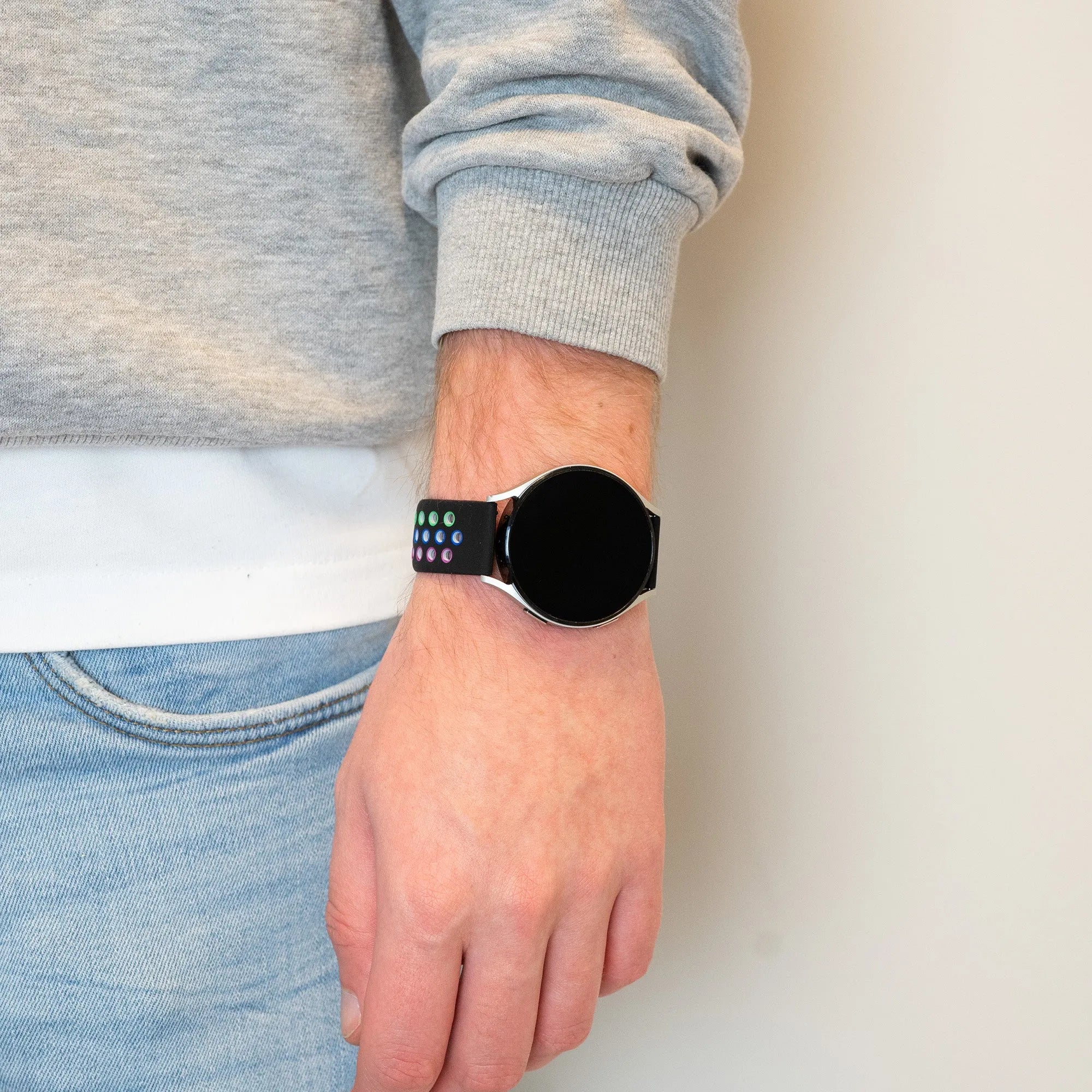 Bandz Bracelet sport 'Deluxe' ICE Smart 2.0 Square 1.70 (noir/arc-en-ciel)
