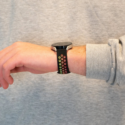 Silicone Sport Strap 'Deluxe', black/colourful, lifestyle photo