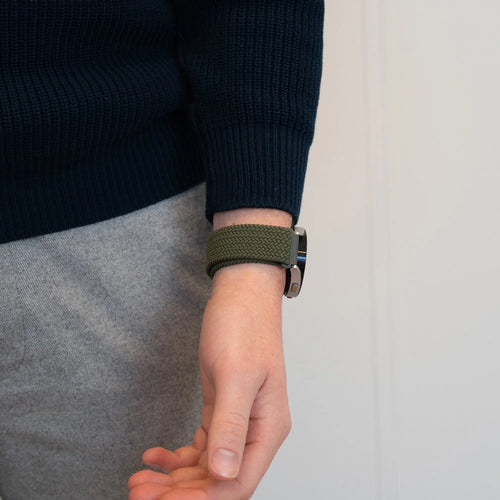 Bandz Oppo Watch X2 Woven Nylon Strap (Olive Green)