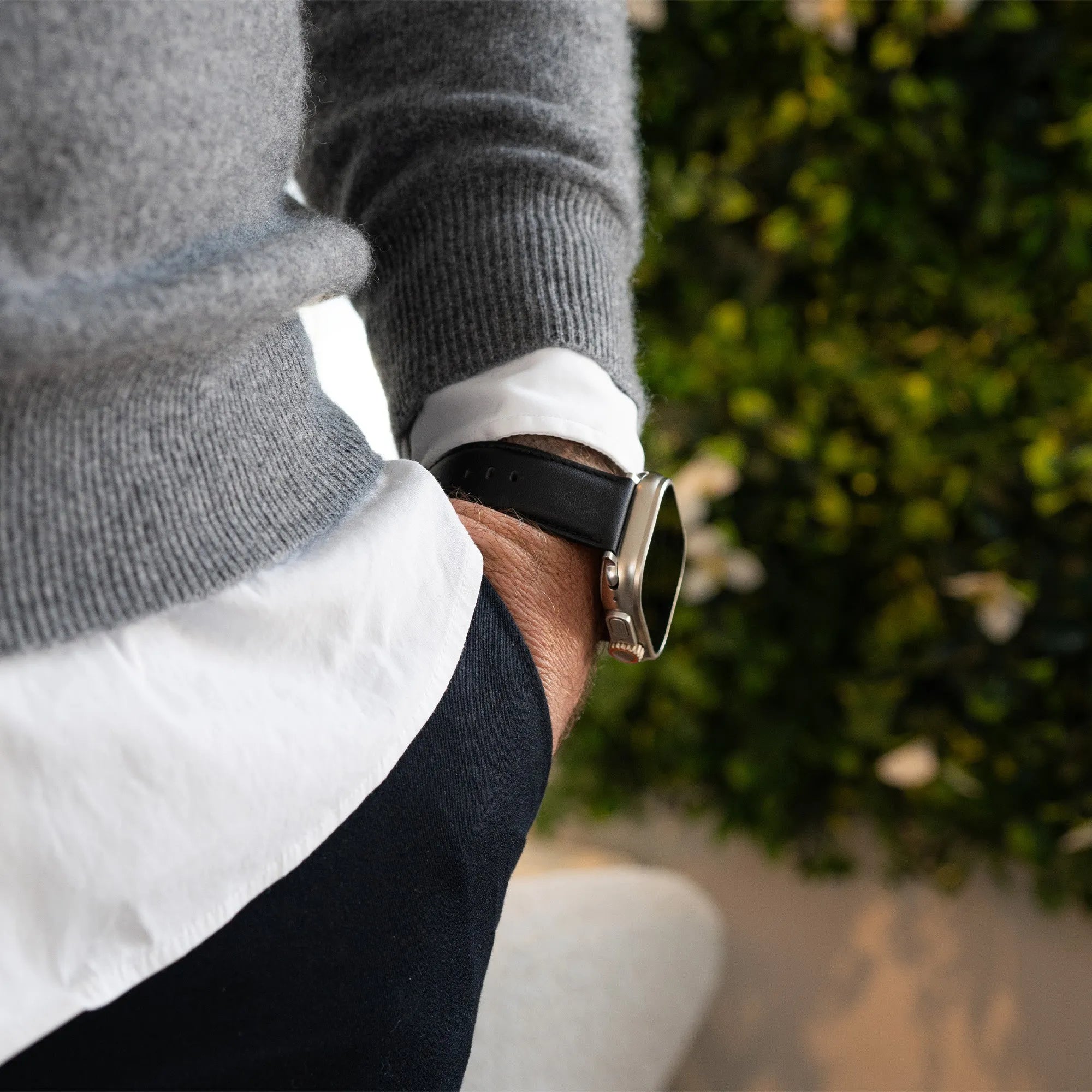 Bandz Bracelet cuir 'Classique' Apple Watch (noir)