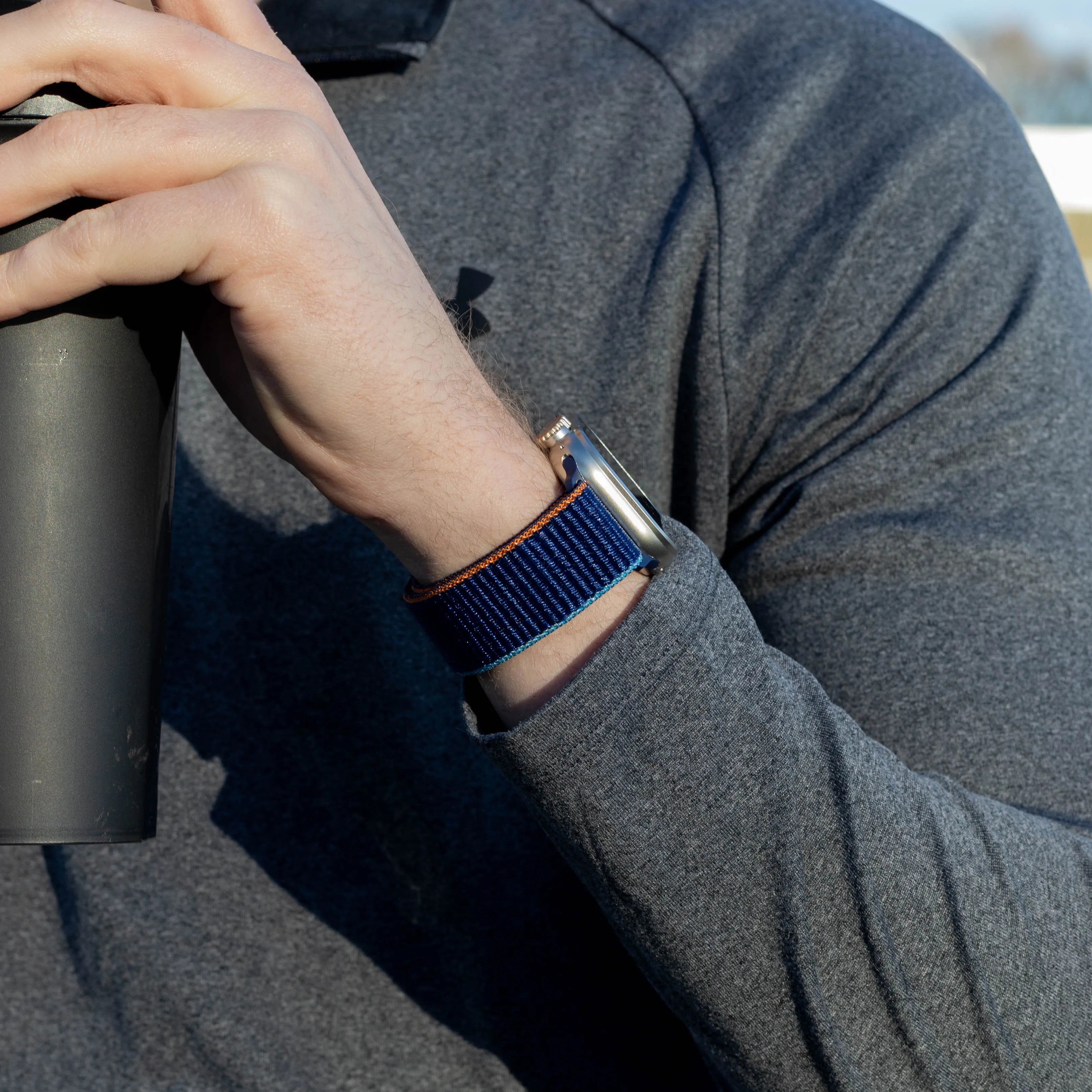 Bandz Bracelet nylon 'Classique' avec P-buckle Apple Watch (bleu foncé)
