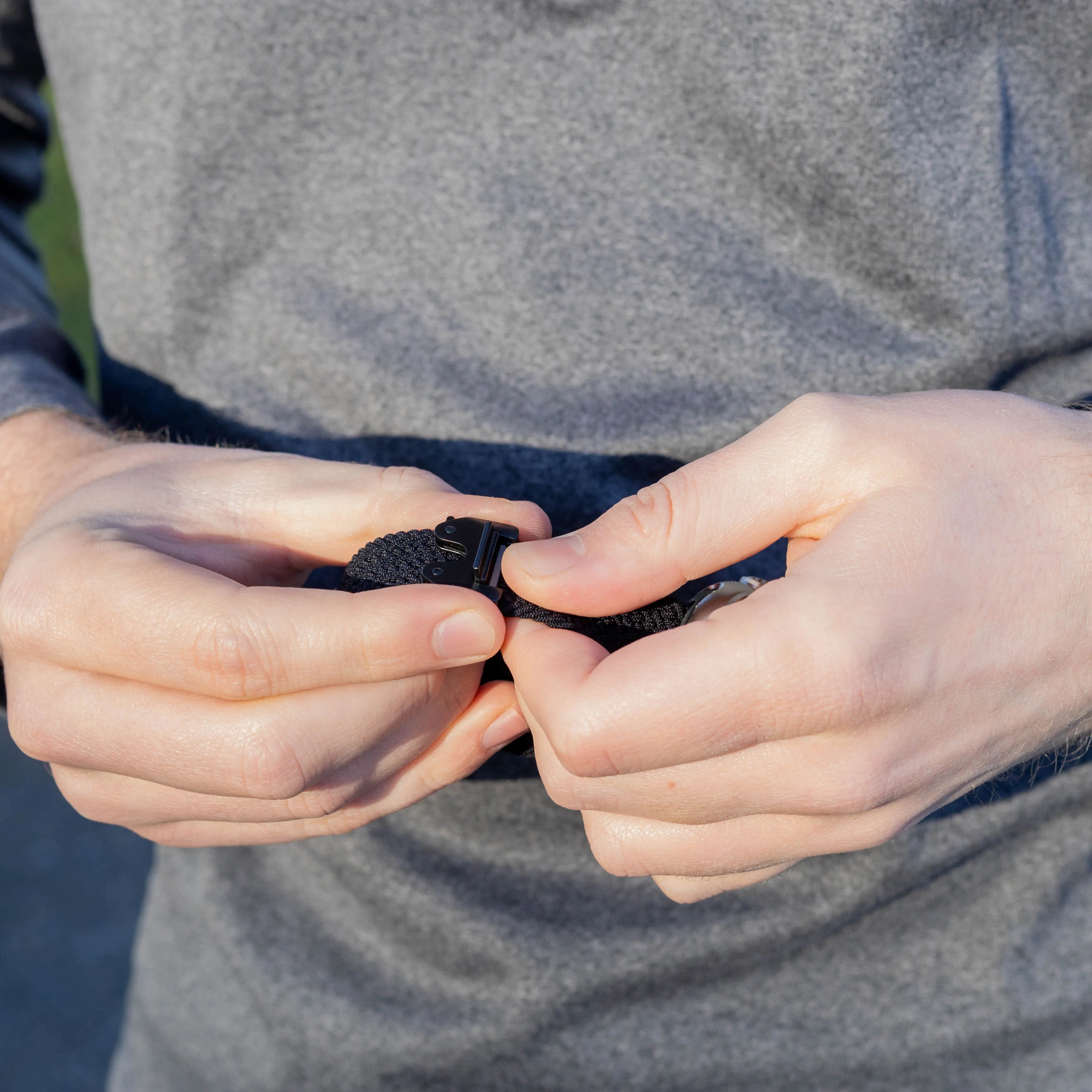 Bandz Bracelet nylon tressée avec P-buckle Apple Watch (noir)
