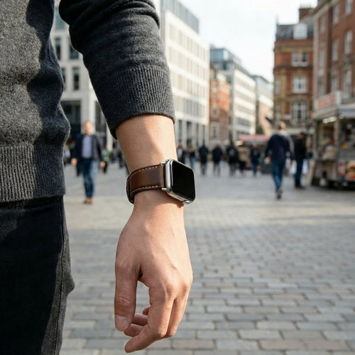 Bracelet cuir Xiaomi Smart Band 10 Pro (marron foncé)