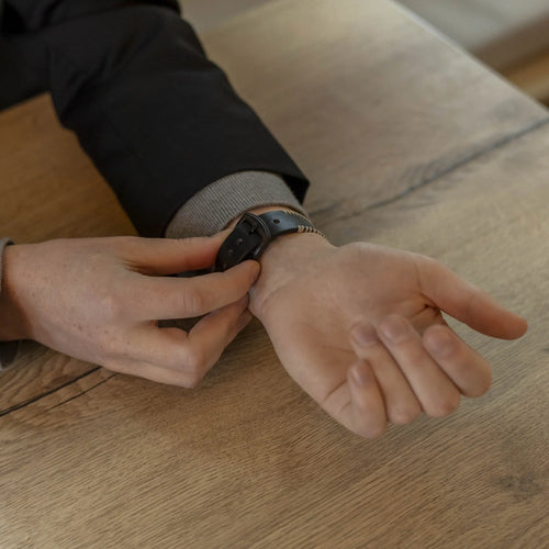 Stitched Leather Strap, black, lifestyle photo