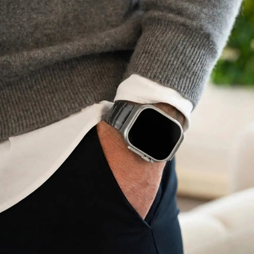 Bracelet acier hybride Apple Watch Ultra (noir)