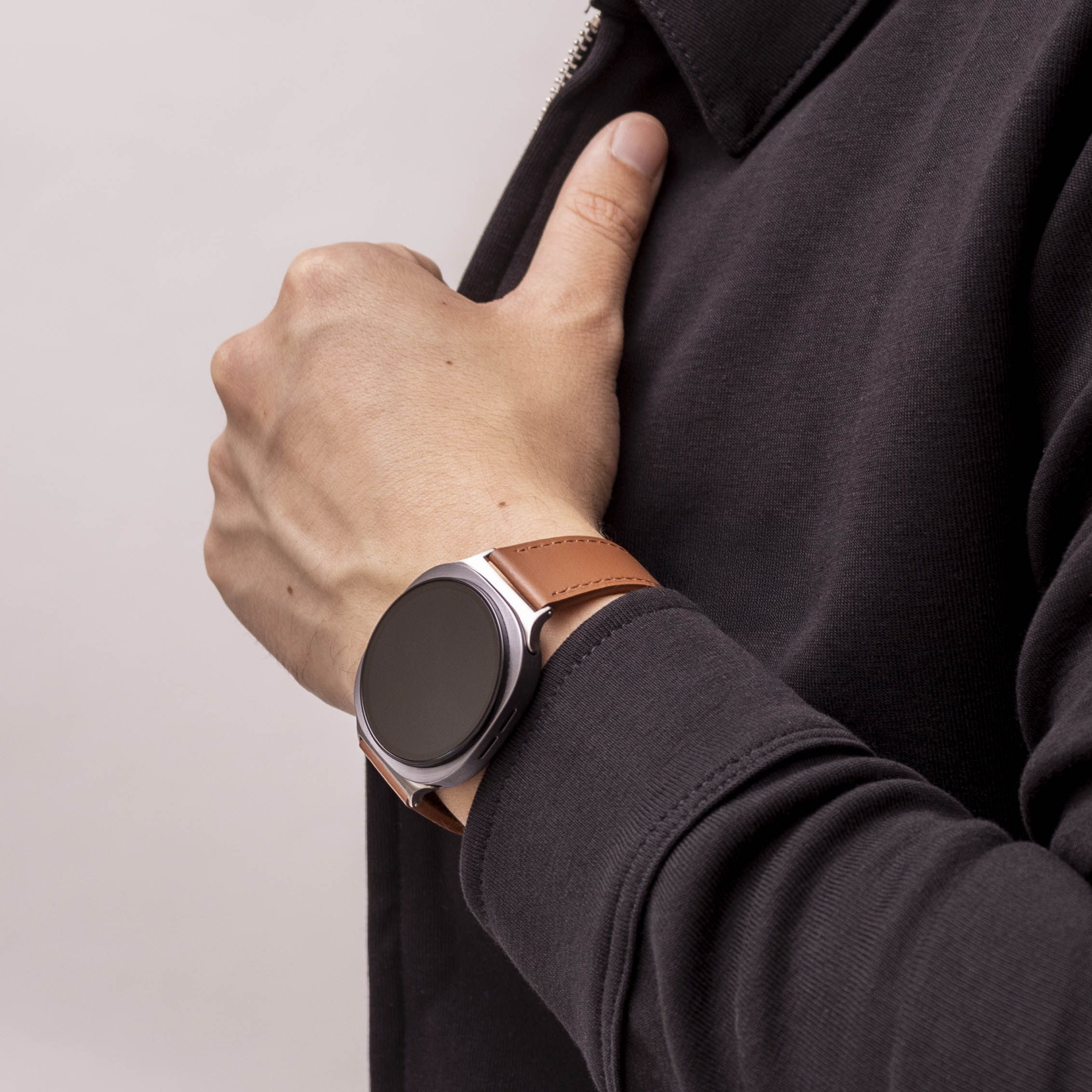 Bracelet cuir moderne Samsung Galaxy Watch 8 Classic (marron)