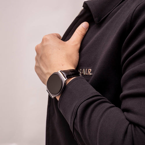 Bracelet cuir à effet crocodile Samsung Galaxy Watch 9 - 44mm (noir)