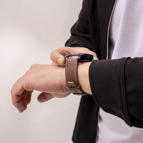 Bracelet cuir 'One Push' Gard Pro Health Smartwatch 2+ (marron foncé)