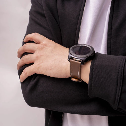 Fossil Gen 5 'One Push' Leather Strap (Dark Brown)