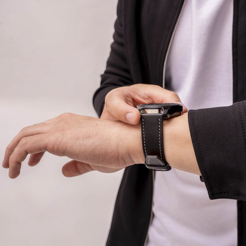 Fossil Gen 5 'One Push' Leather Strap (Black)